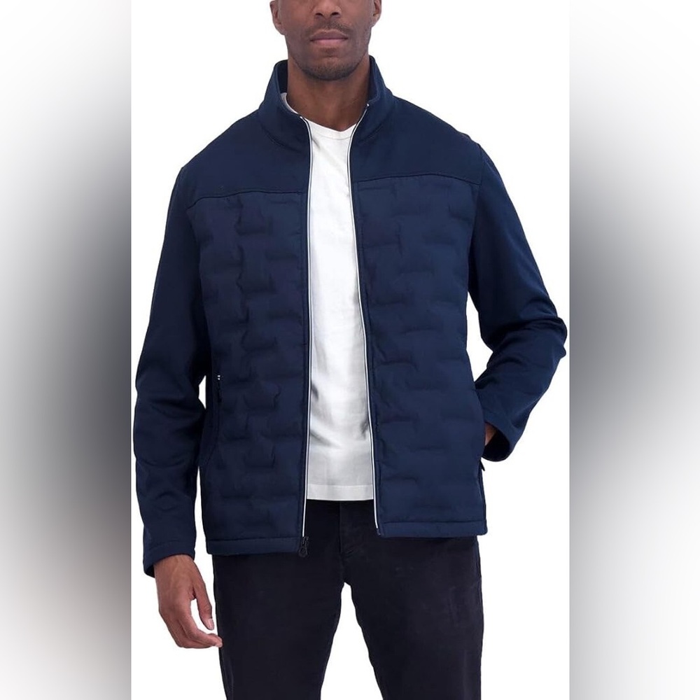 Nautica Navy Men’s Mixed Media Water Resistant Jacket Size XXL